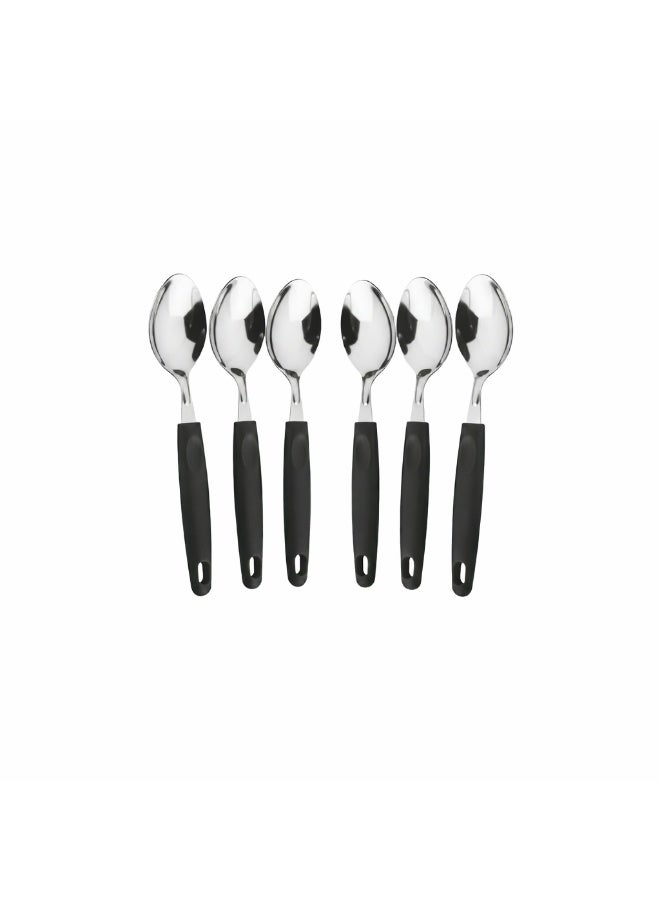 ديسينت طقم ملاعق طعام من 6 قطع | ملاعق من الفولاذ المقاوم للصدأ | مقبض مريح | سطح مصقول لامع | ملاعق حلويات للمنزل والمطبخ والمطاعم، آمنة للغسل في غسالة الصحون - Image 1